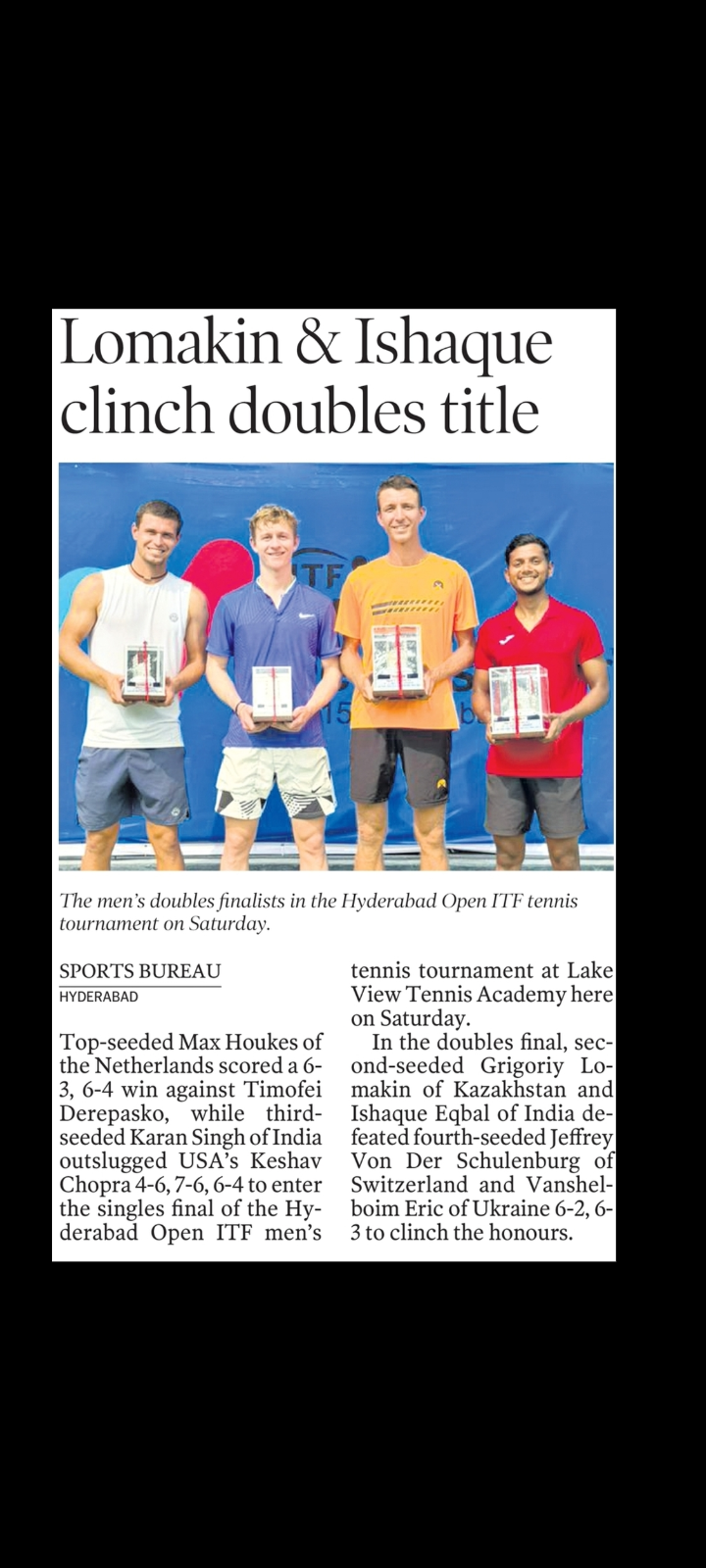 🎾 Karan Singh Wins Hyderabad Open ITF Singles Title