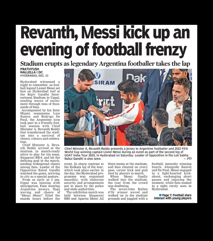 ⚽ Lionel Messi’s GOAT India Tour 2025 – Hyderabad Chapter