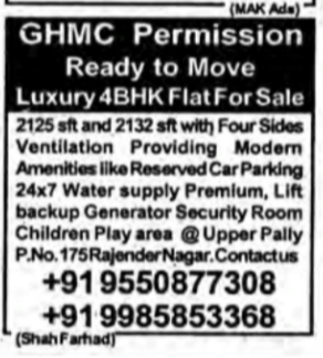 Luxury 4BHK Flats for Sale in Rajendranagar