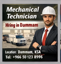 Mechanical Technician jo opportunity at saudi.