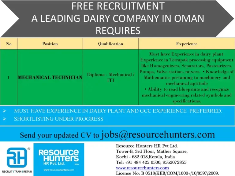 mechanical technician required - Oman