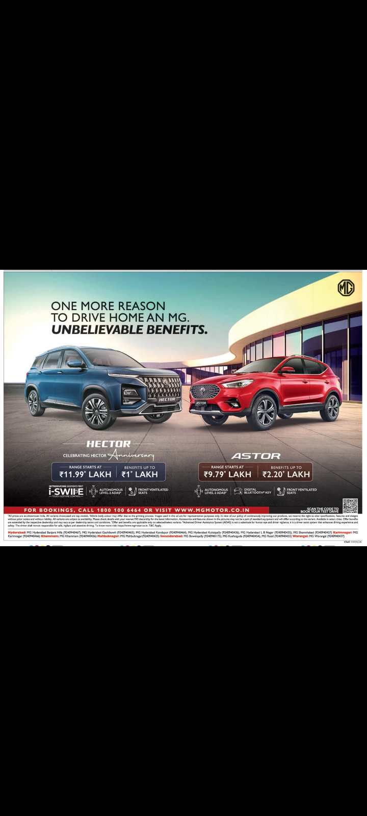 MG Motors – Unbelievable Benefits Offers!!!!