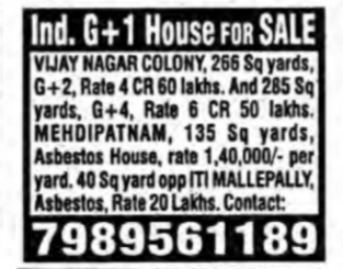 Multiple Houses for Sale in Hyderabad