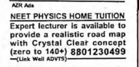 need NEET Physics Home Tuition