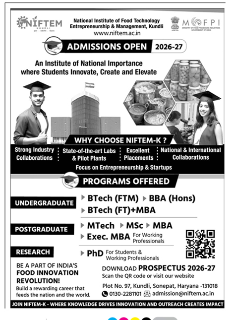 NIFTEM-K Admissions 2026–27