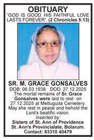 Obituary  Sr. M. Grace Gonsalves