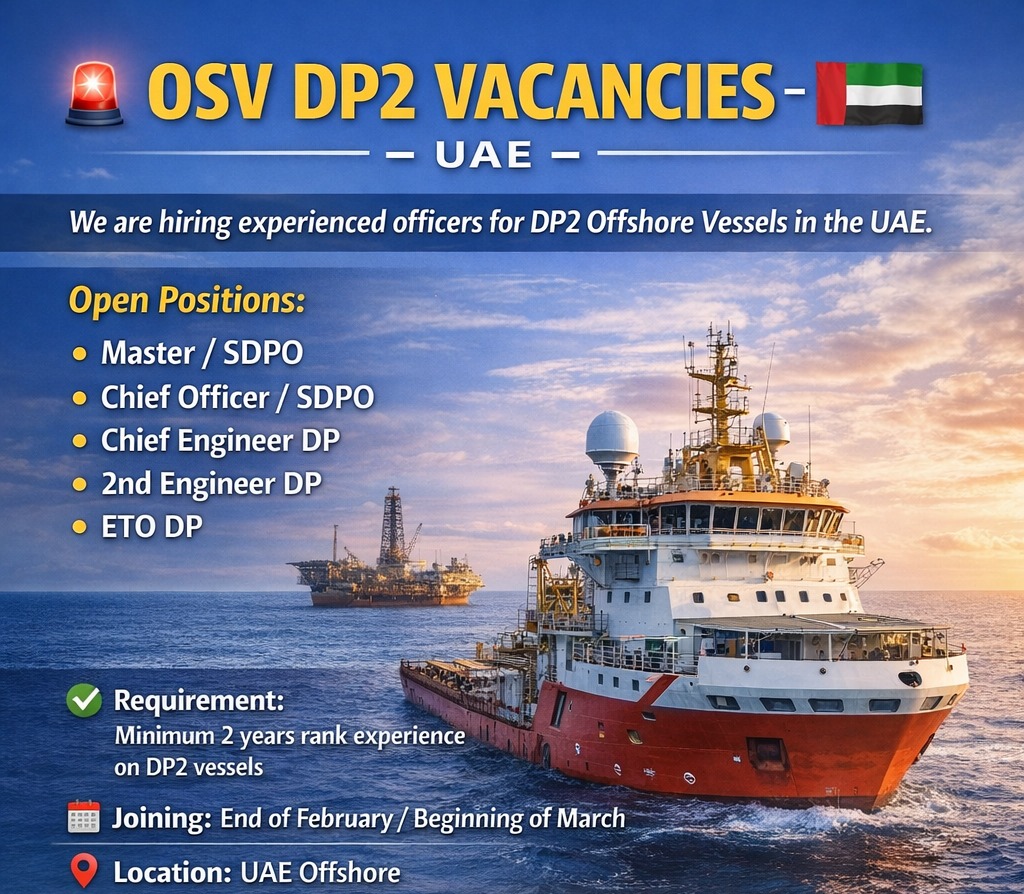 OSV DP2 Vacancies required in UAE