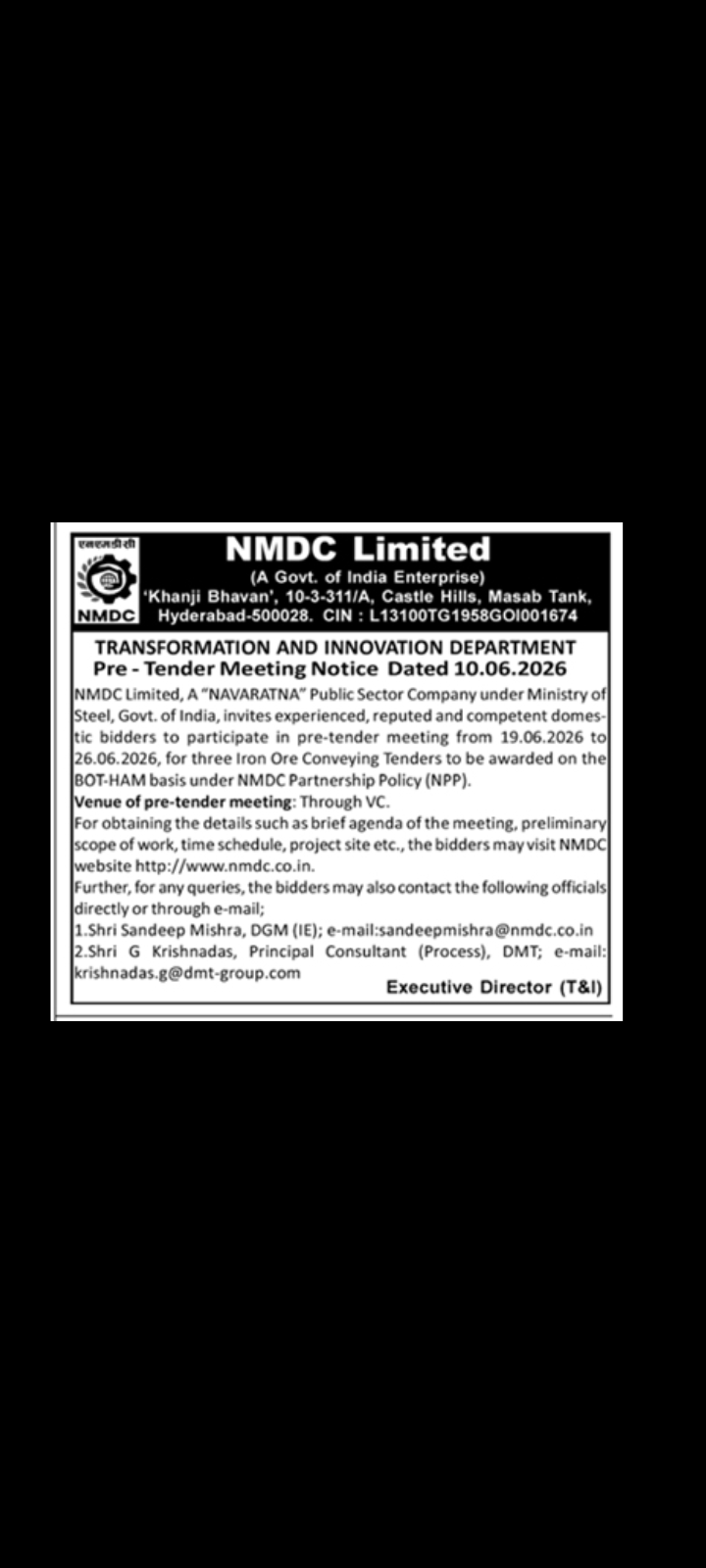 Pre tender meeting