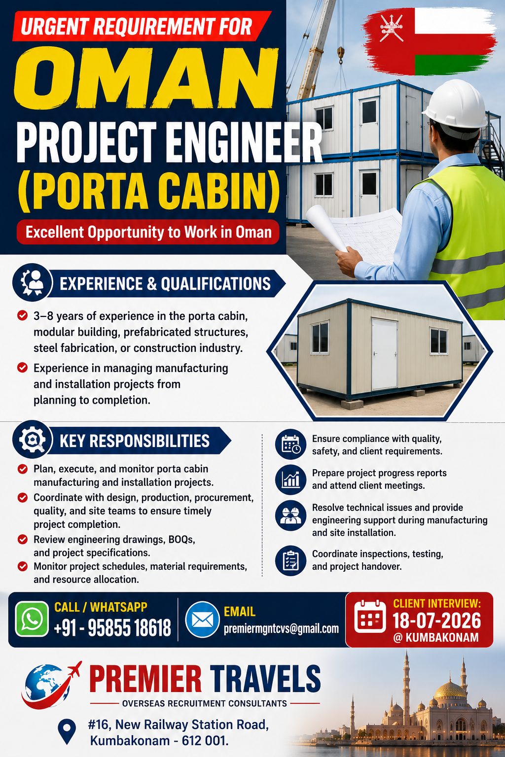 Project Engineers Required in Oman