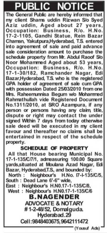 Public Notice-Property