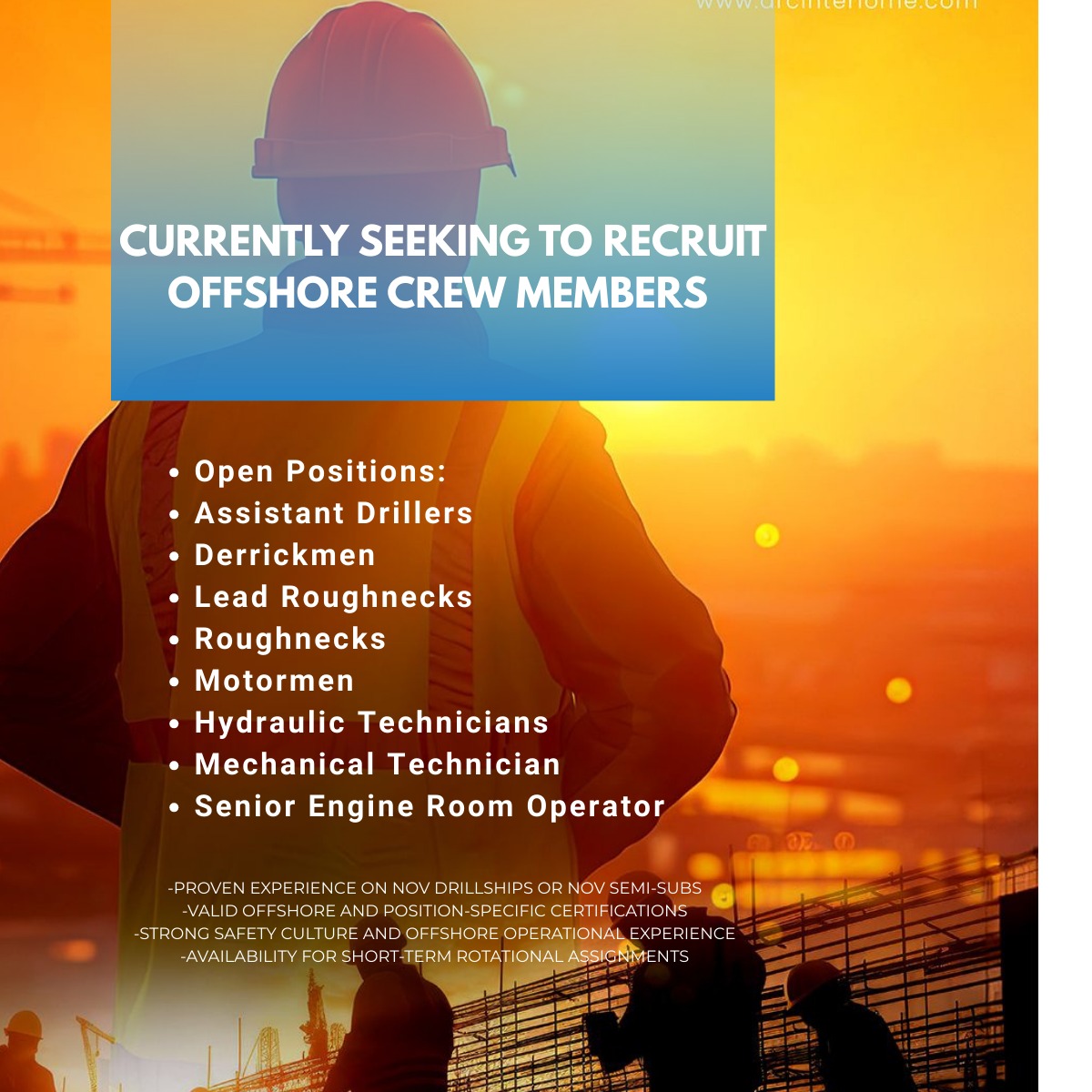 recruitment for oil & gas drilling projects