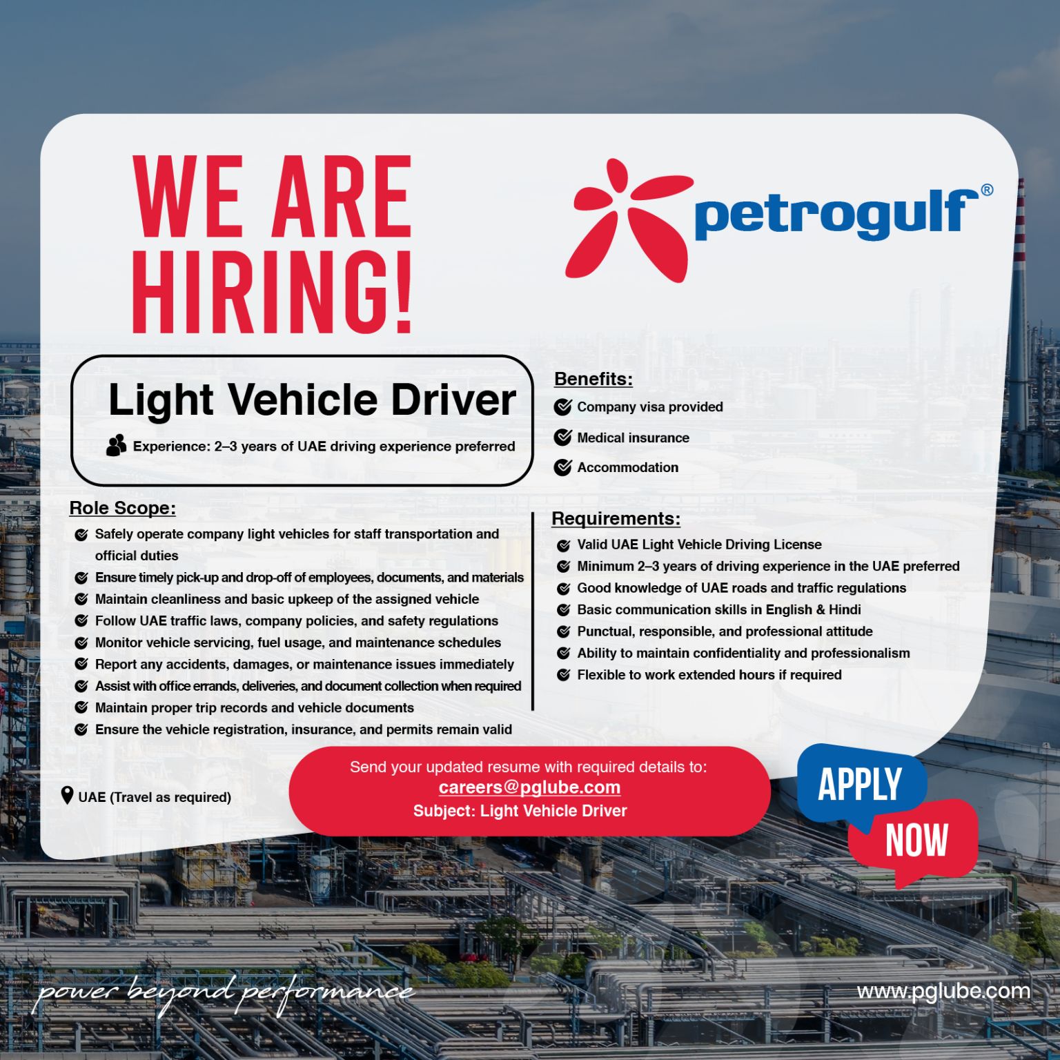 required drivers in UAE