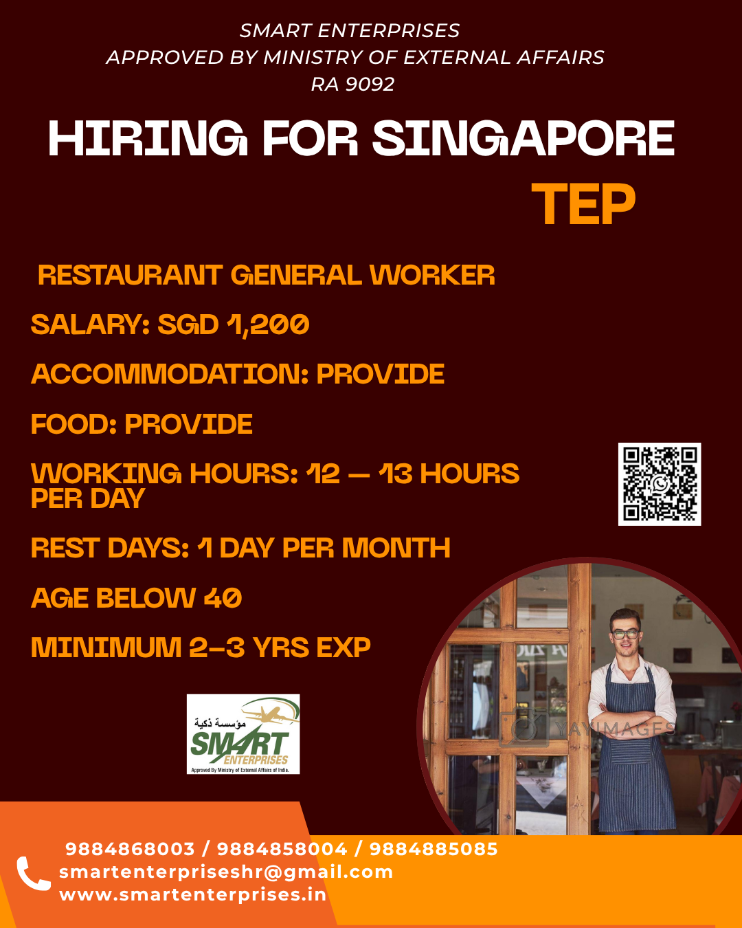 Restaurant Workers Required in Singapore 🇸🇬