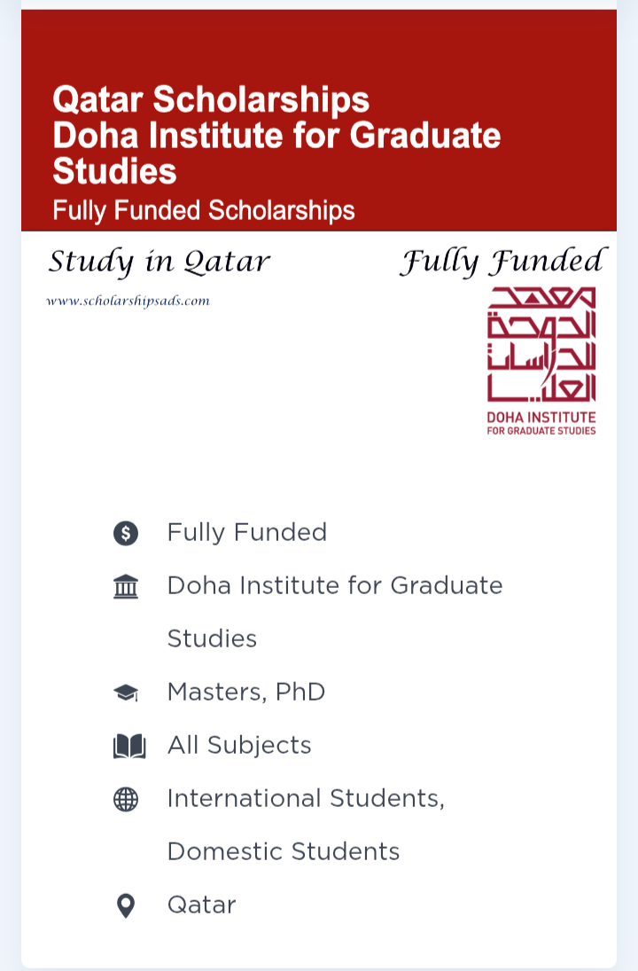 Scholarships for Graduate Studies in Qatar