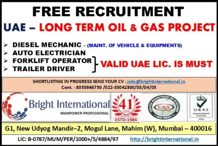 Shutdown / Maintenance – FREE Recruitment (UAE)