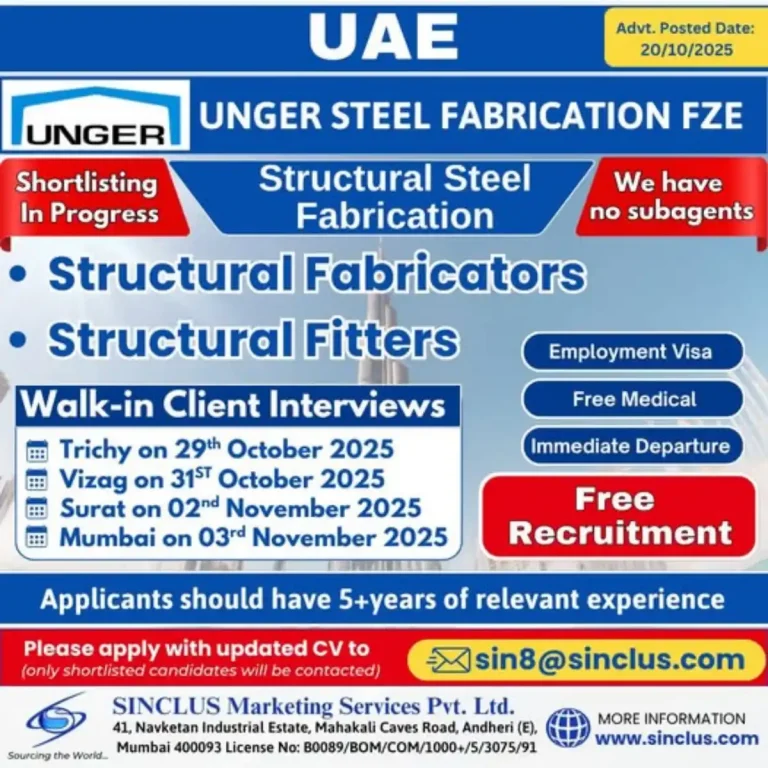 SINCLUS & Unger Steel Fabrication – Structural Fabricators & Fitters (UAE)
