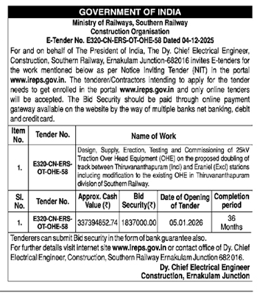 Southern Railway – OHE Project