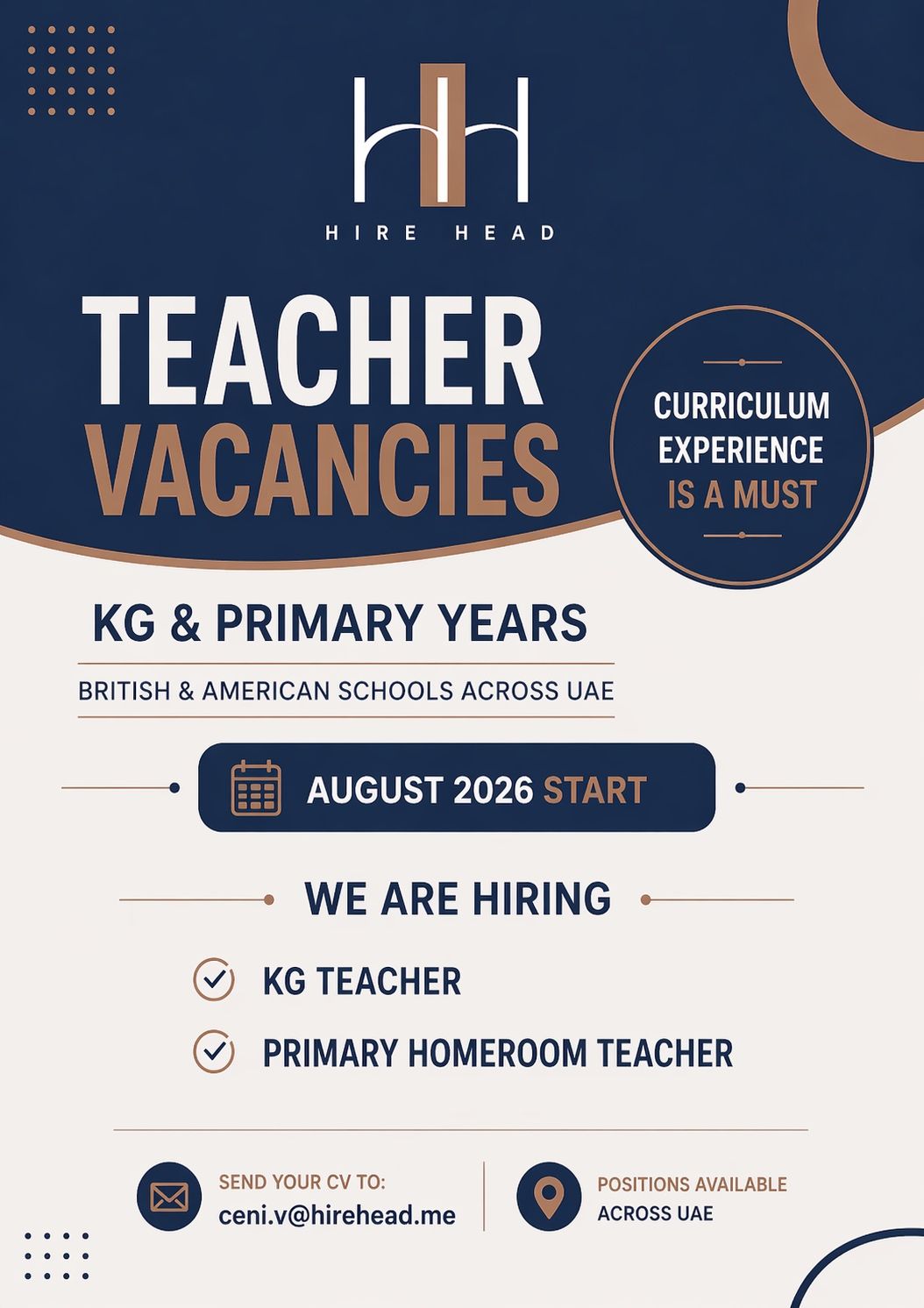 TEACHING JOB OPENINGS IN UAE