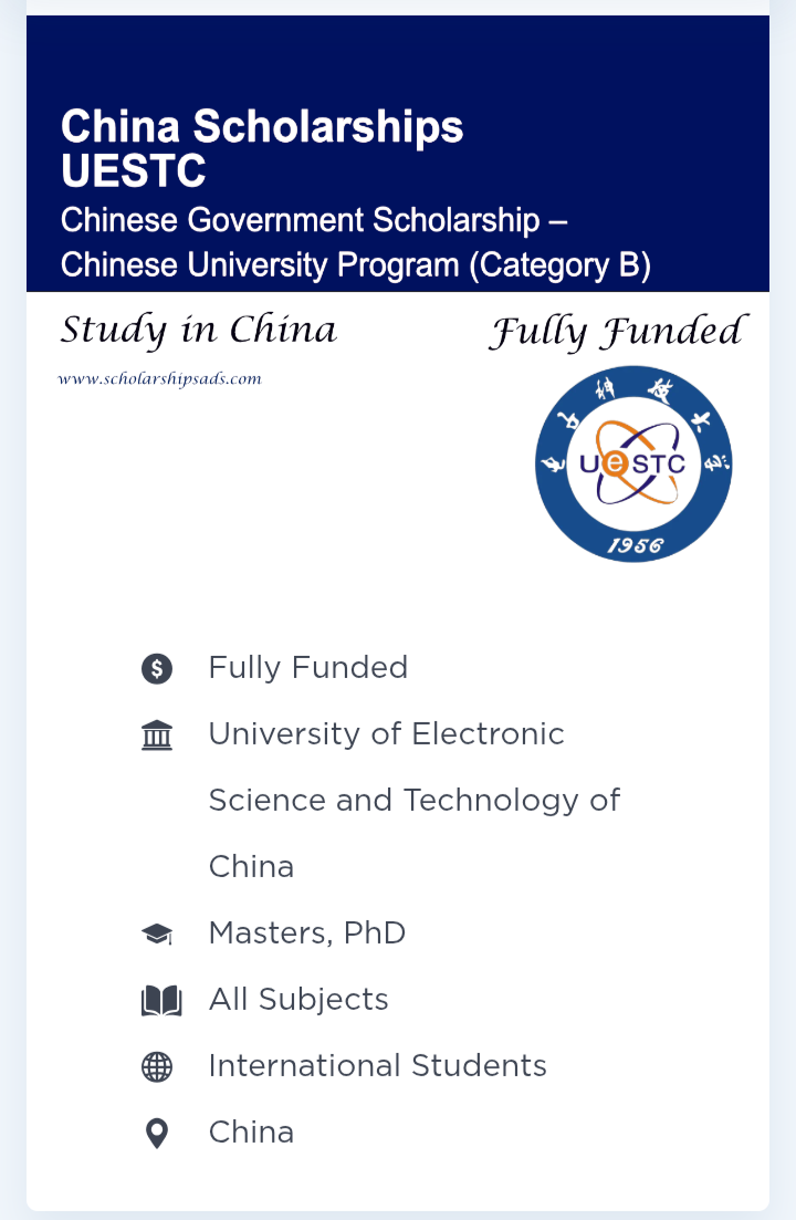 UESTC Chinese Government Scholarship