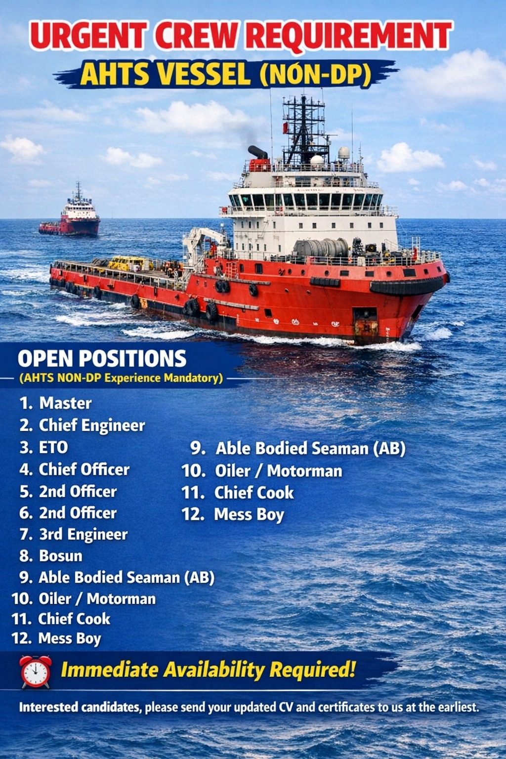 URGENT Crew Requirement in UAe