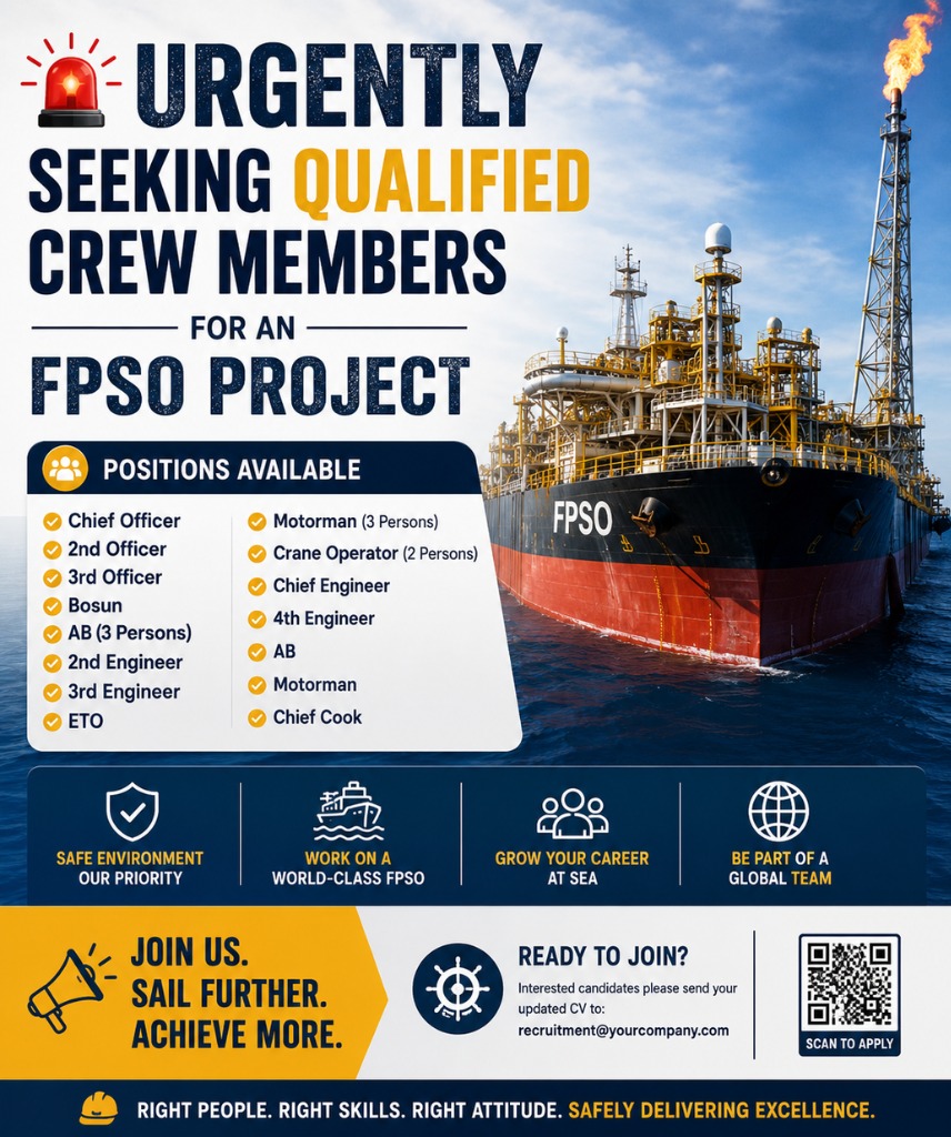 🚨 URGENT FPSO PROJECT JOB OPENINGS 🌍