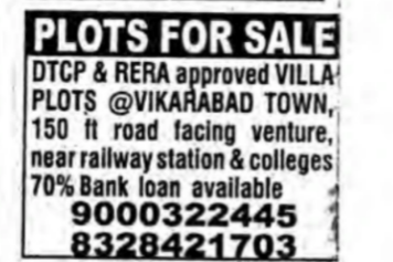 Villa Plots for Sale in Vikarabad