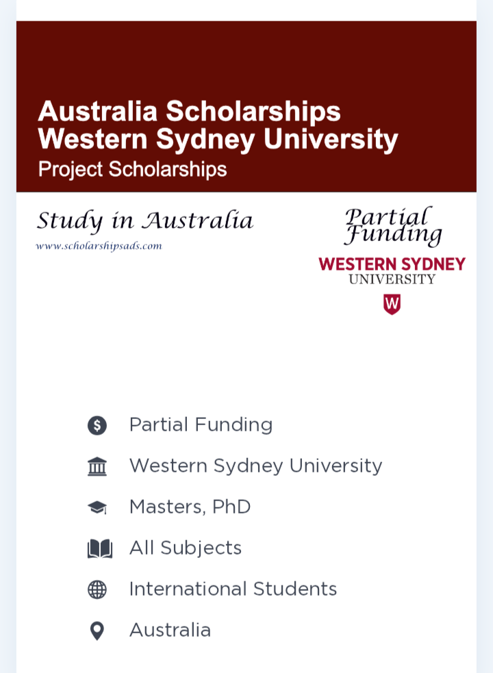 Western Sydney University Project Scholarships 2026