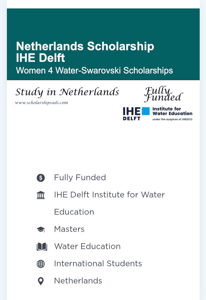 Women 4 Water-Swarovski Scholarships 2026