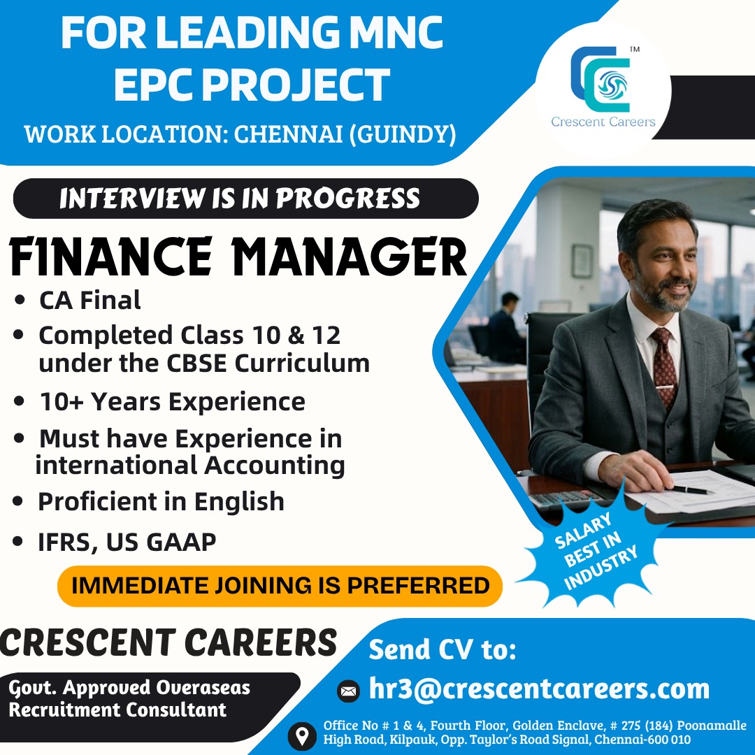 FOR LEADING MNC COMPANY IN CHENNAI