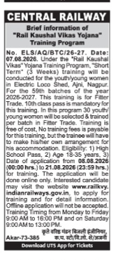 Free Railway Training: Rail Kaushal Vikas Yojana 2026
