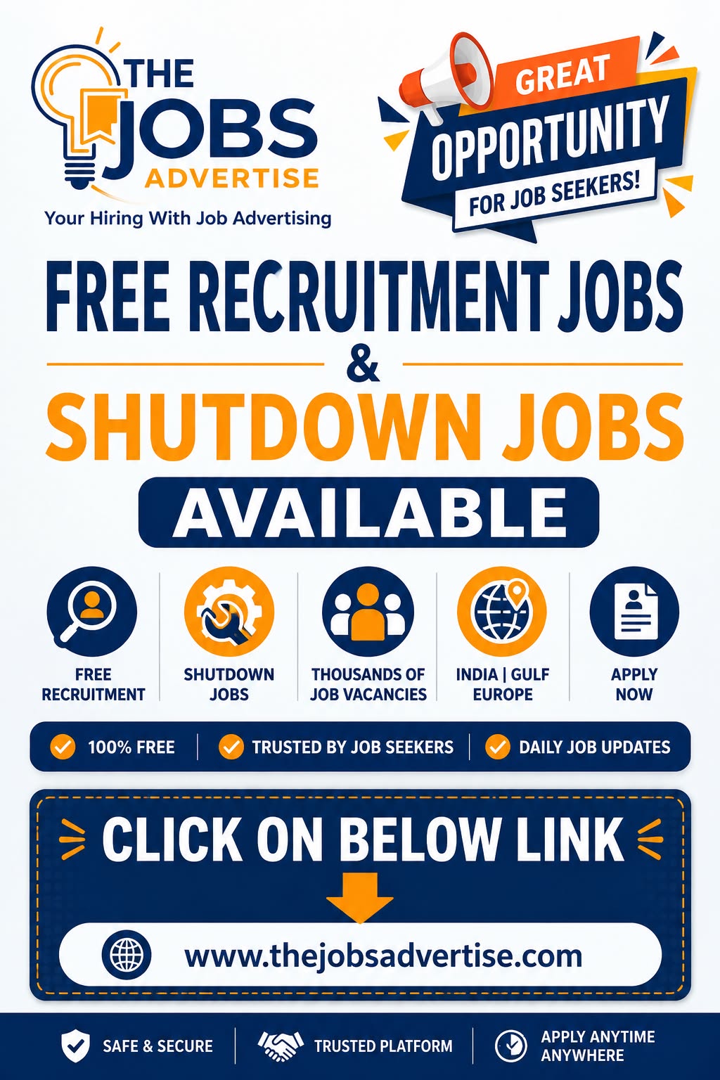 Free Recruitment and Shutdown Jobs Advertisement