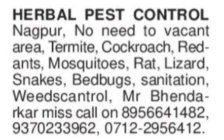 HERBAL PEST CONTROL SERVICE