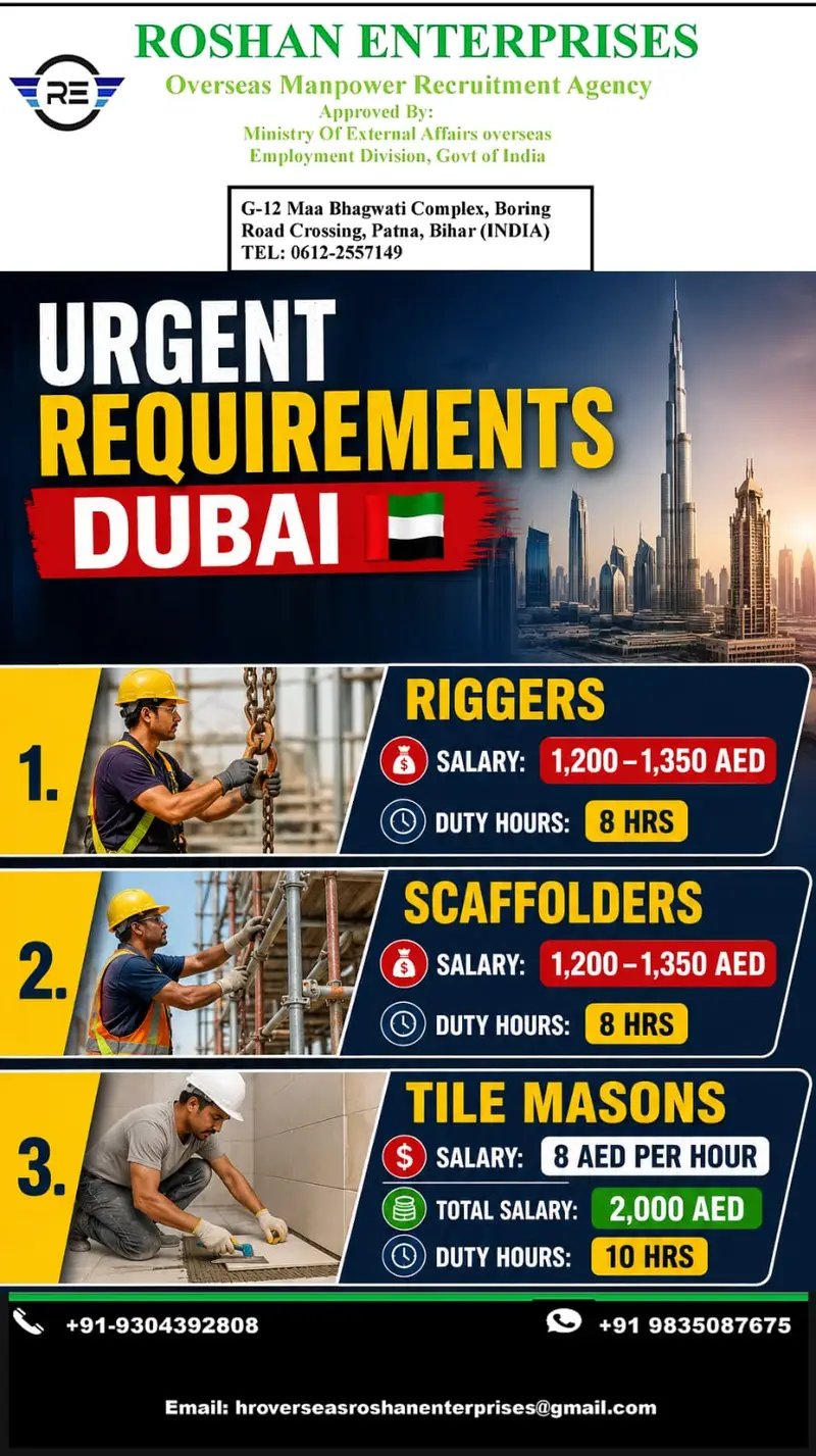 HIRING FOR DUBAI