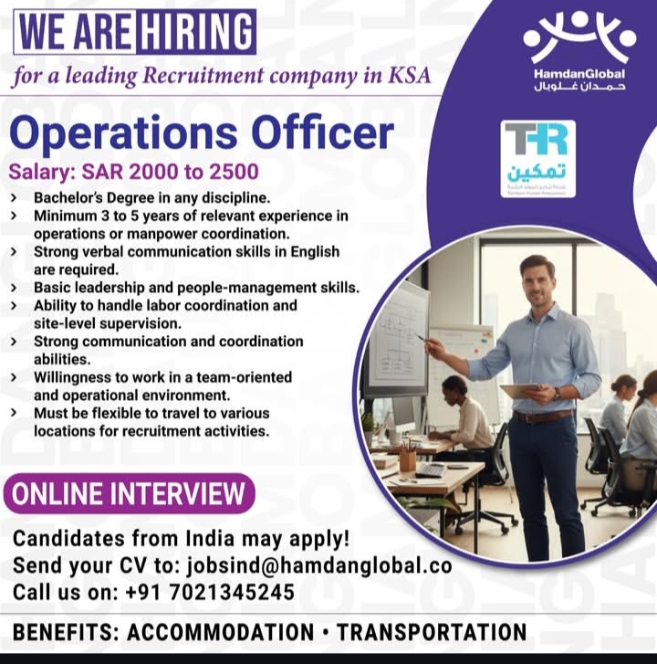 Hiring for leading Recruitment in KSA