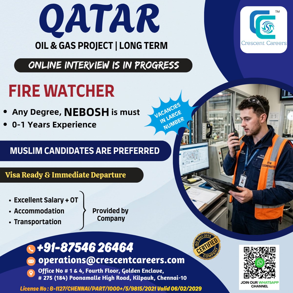 HIRING FOR QATAR OIL and gas project