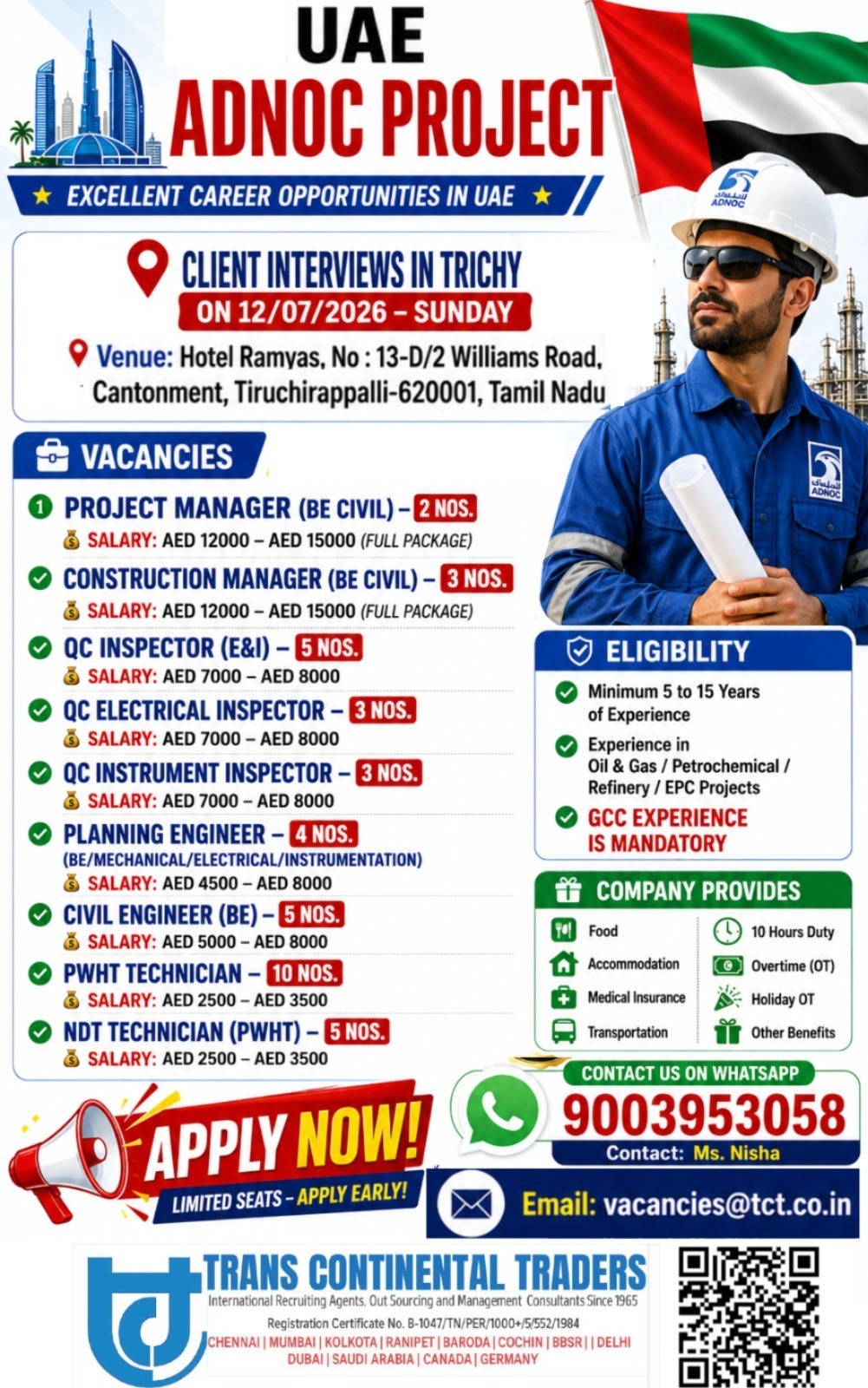 HIRING FOR UAE PROJECT