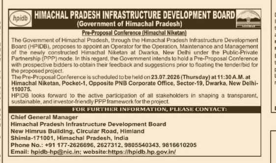 HPIDB Pre-Proposal Conference: Himachal Niketan Operation