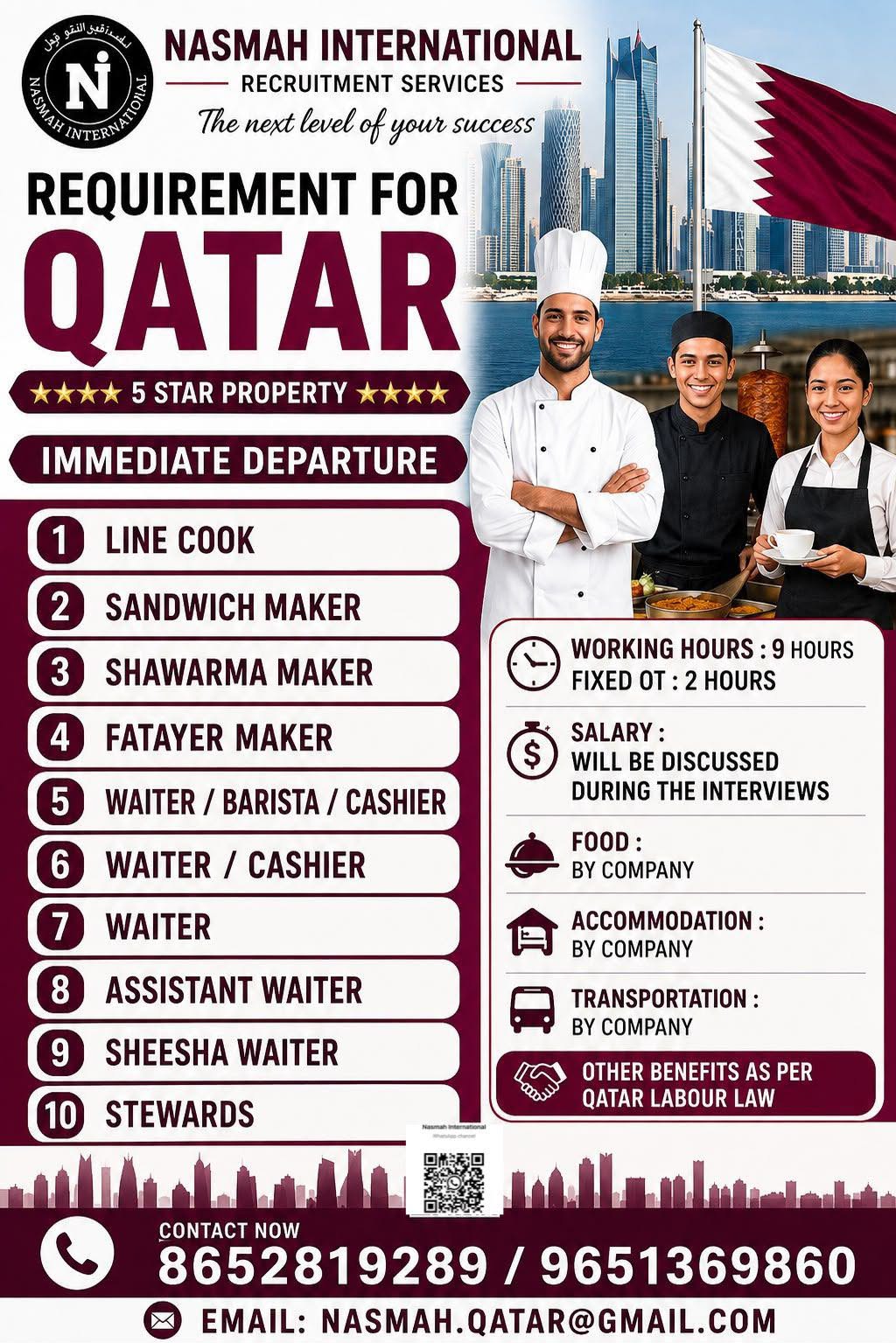 Immediate Openings: 5-Star Hotel Careers in Qatar