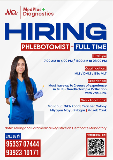 Job opening for phlebotomist