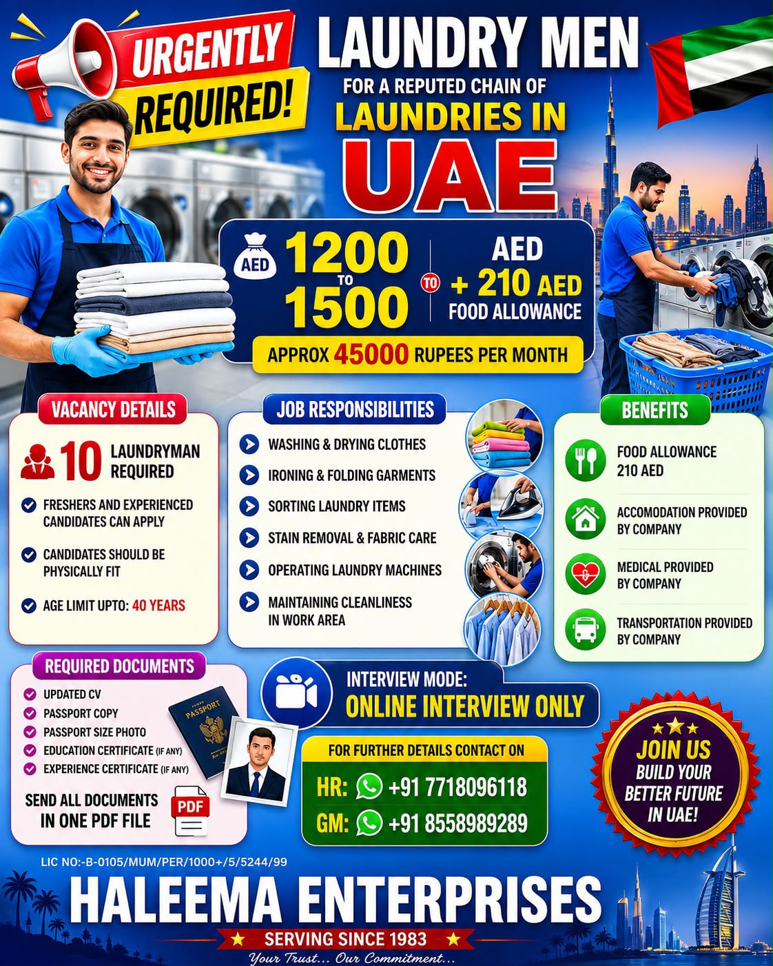 Laundry Man Jobs in UAE – Apply Now!