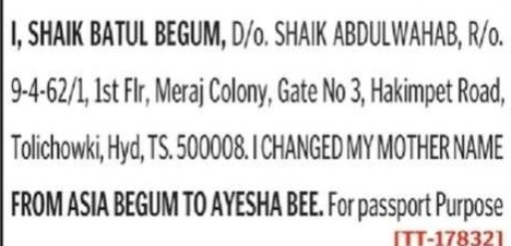 Name_Change_Notice- AYESHA BEE