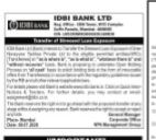 NOTICE FROM IDBI BANK