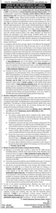 NOTICE OF 28 ANNUAL GENERAL MEETING
