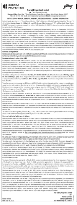 NOTICE OF 41 ANNUAL GENERAL MEETING