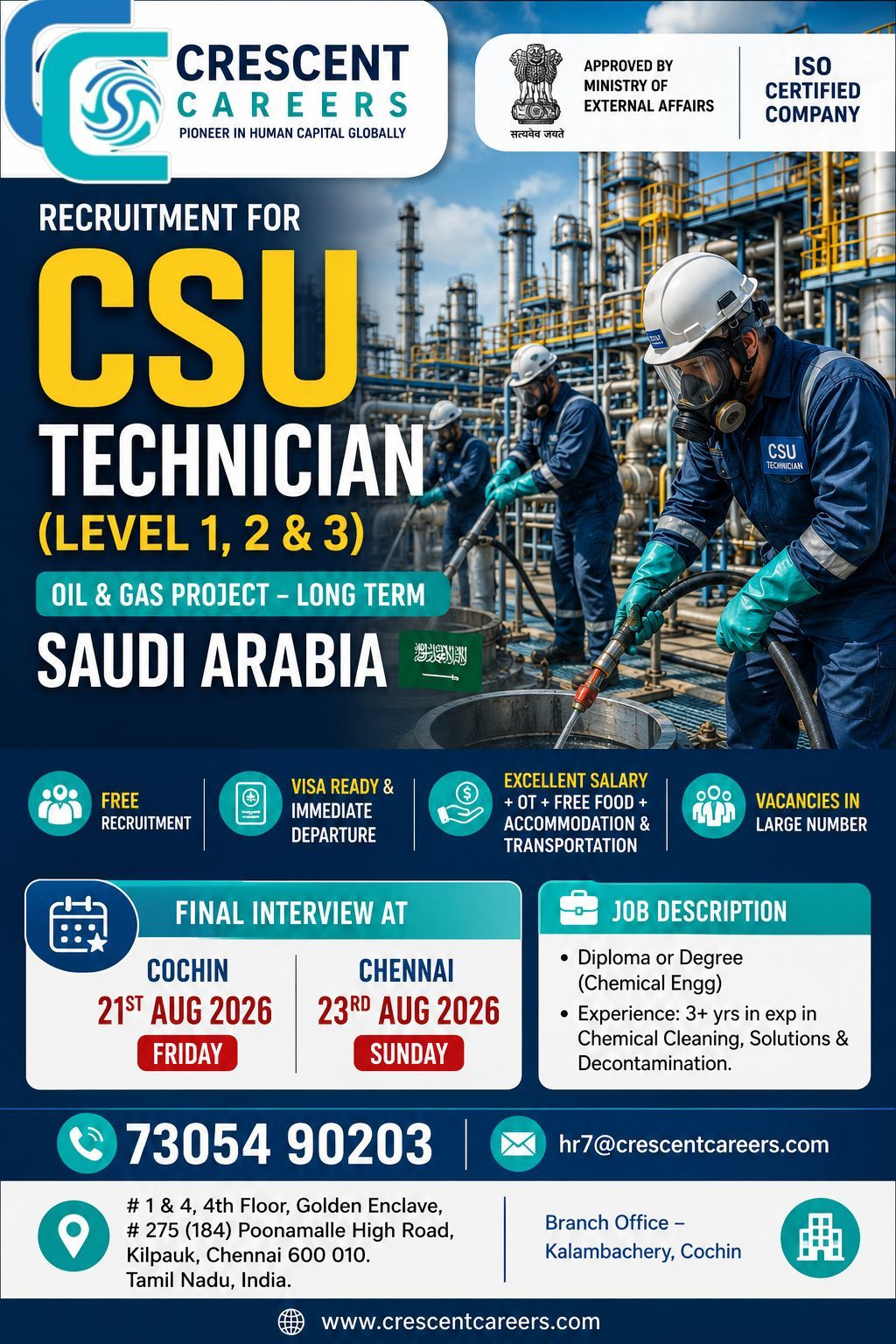 Saudi Arabia Oil & Gas Recruitment Drive: CSU Technicians Wanted