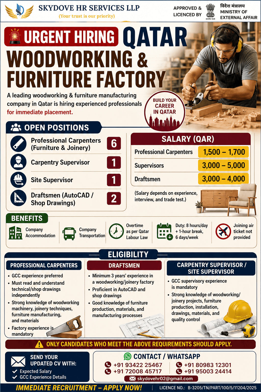 URGENT HIRING FOR QATAR