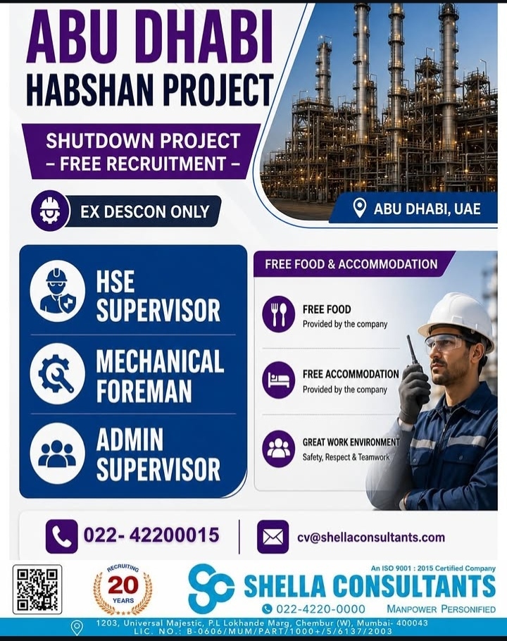 Urgent Job Openings: Abu Dhabi Habshan Project