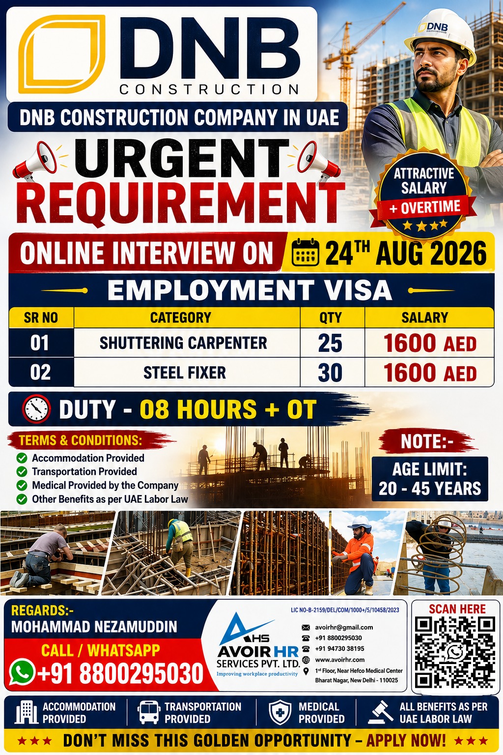 Urgent Job Openings in UAE Construction