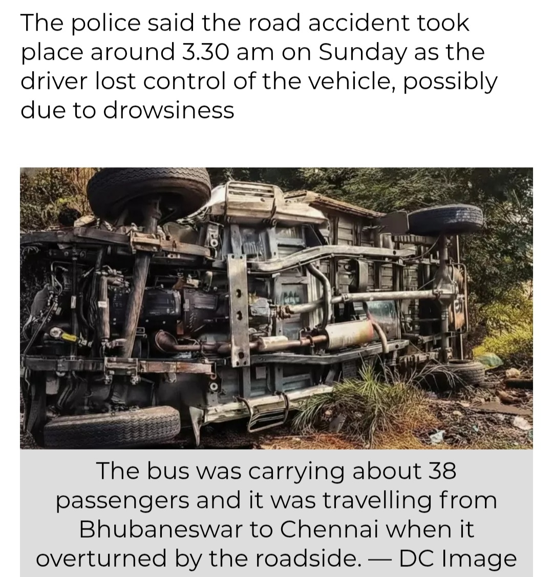 14 Hurt As Bus Overturns in Anakapalle district