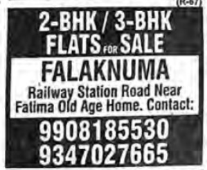 2 - BHK / 3 - BHK FLATS FOR SALE